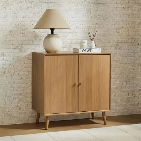 BOXED DUSK HEIDI OAK 2 DOOR SIDEBOARD - LIGHT WOOD (1 BOX)