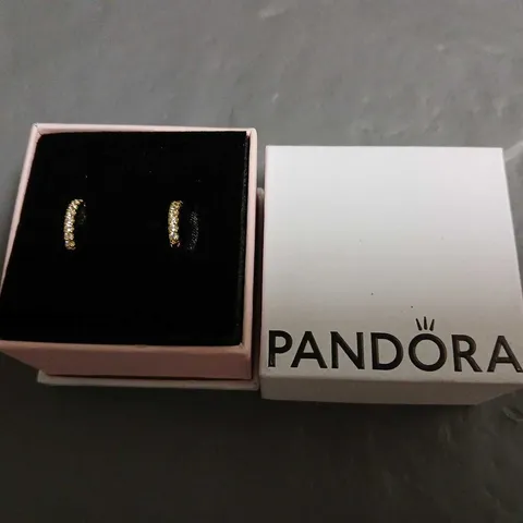 BOXED PAIR OF PANDORA HOOP EARRINGS