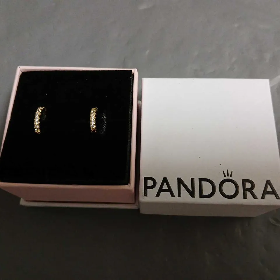 BOXED PAIR OF PANDORA HOOP EARRINGS