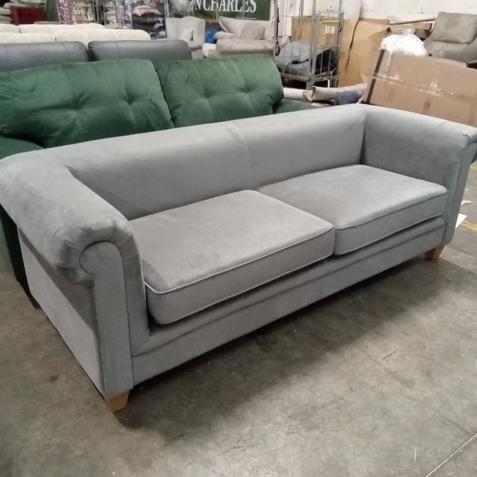 ASHGROVE 3 SEATER SOFA, GREY CLASSIC VELVET