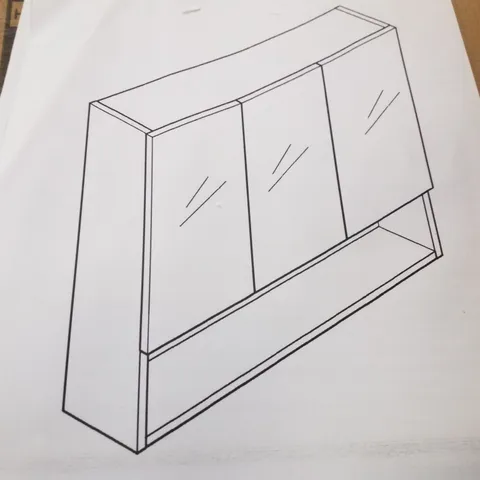 BOXED 3 DOORS WALL MOUNTED BATHROOM MIRROR CABINET