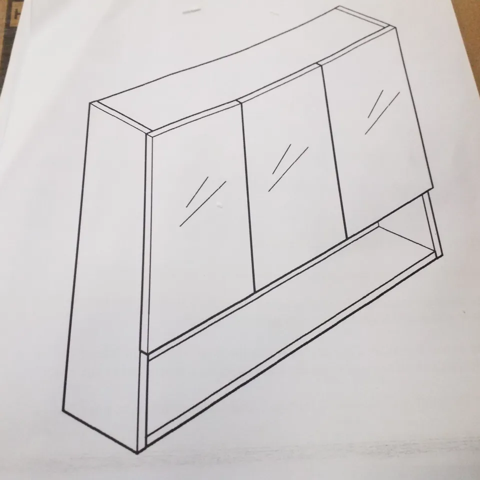 BOXED 3 DOORS WALL MOUNTED BATHROOM MIRROR CABINET 