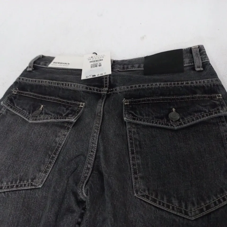 BERSHKA BAREL LOW WAIST JEANS IN BLACK - EUR 34