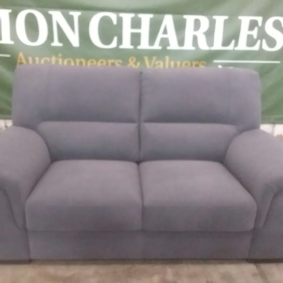 QUALITY DESIGNER VIRGILIO 2 SEATER SOFA - DARK GREY FABRIC