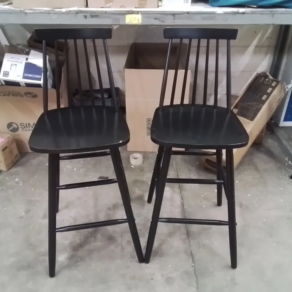 BIRDIA SET OF 2 BAR STOOLS - BLACK SEAT   