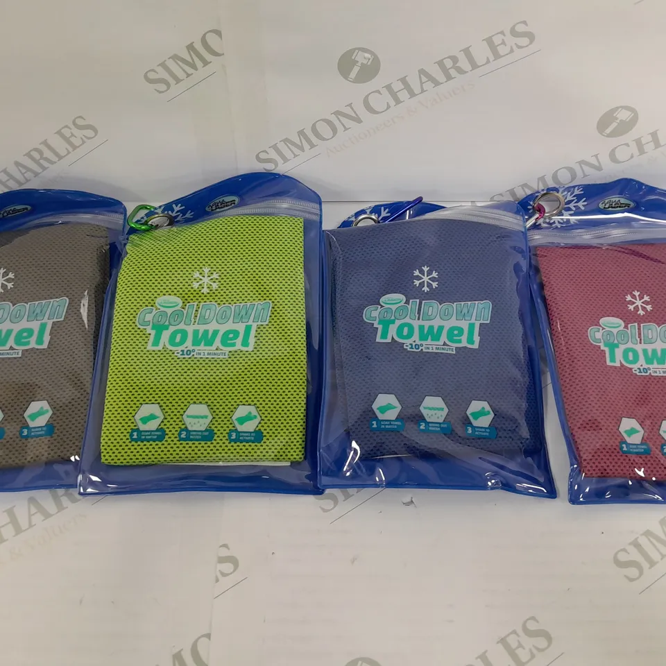 BOXED AQUA LASER SET OF 4 COOL DOWN TOWELS
