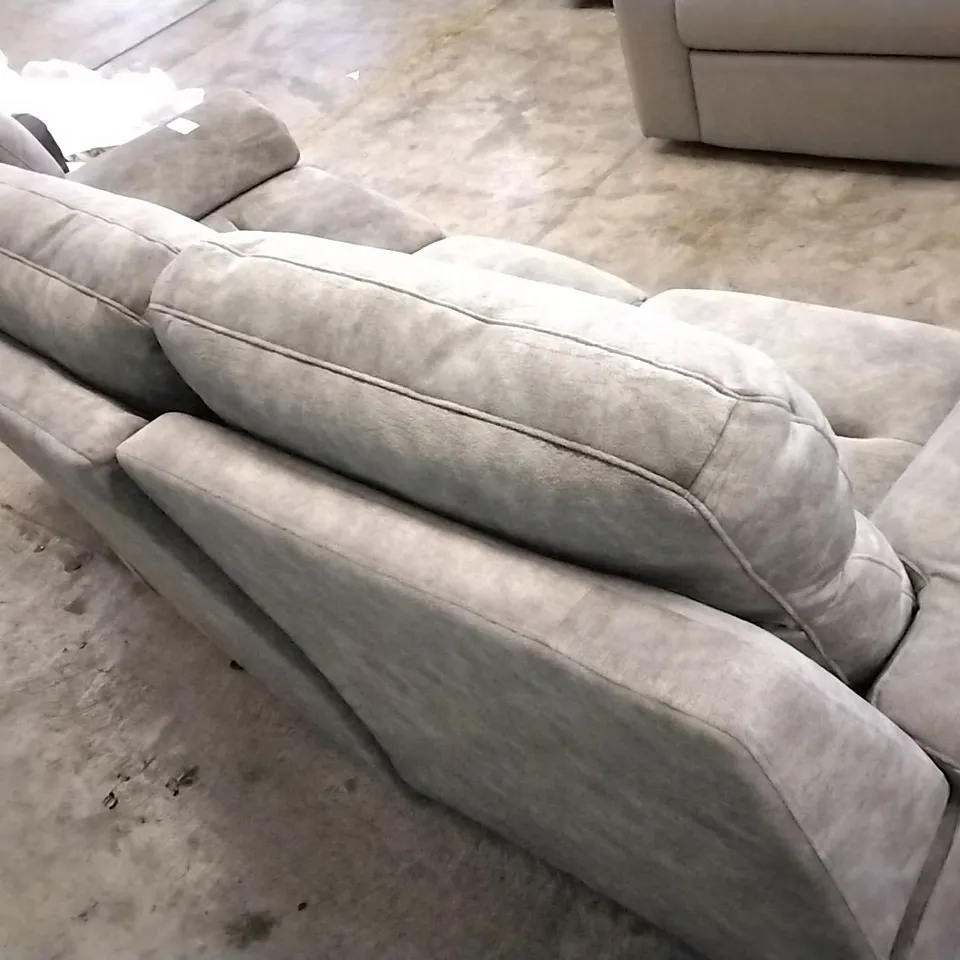 QUALITY BRITISH DESIGNED & MANUFACTURED G PLAN BURFORD 3 SEATER CURVED MANUAL RECLINER SOFA PRAMA PEWTER PLUSH FABRIC 