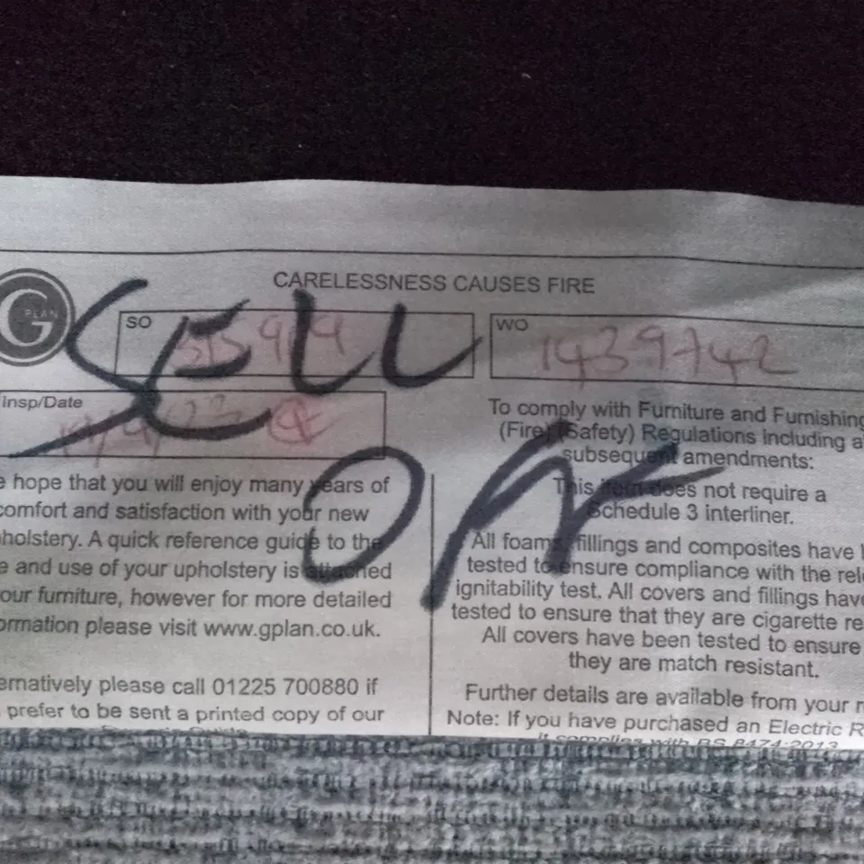 QUALITY DESIGNER G-PLAN TAYLOR DISC 2 SEATER SOFA - MAMAS SKY FABRIC