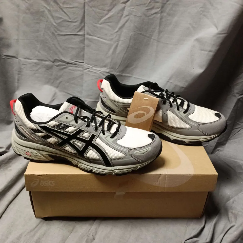ASICS - GEL RUNNING SHOES – GREY/WHITE, MEN'S UK SIZE 9