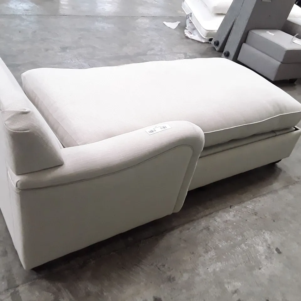 QUALITY DESIGNER LHF CHAISE STORAGE SOFA - WHITE FABRIC 