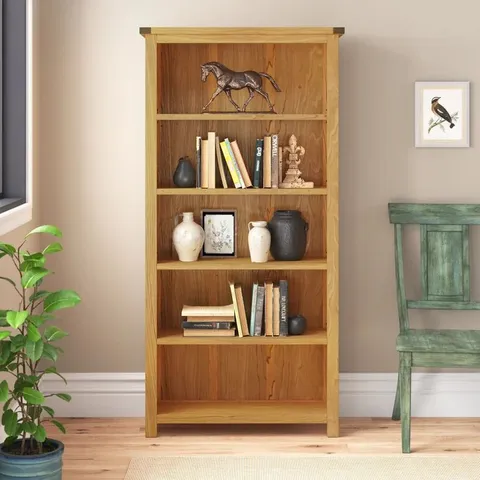 BOXED ARIETTA HIGH BOOKCASE - DARK WOODGRAIN