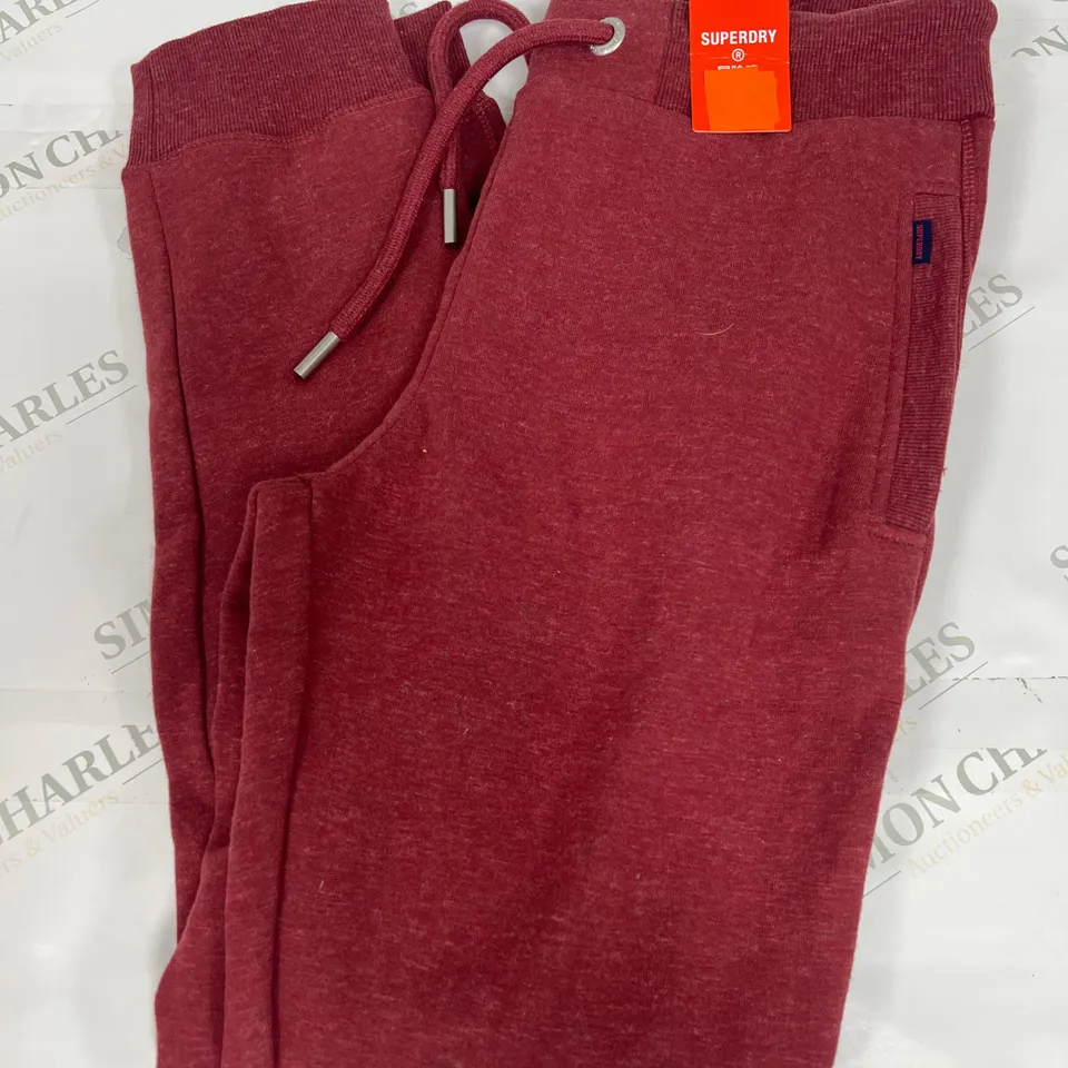 SUPERDRY VINTAGE LOGO EMB JOGGERS IN RHUBARB MARL SIZE MEDIUM
