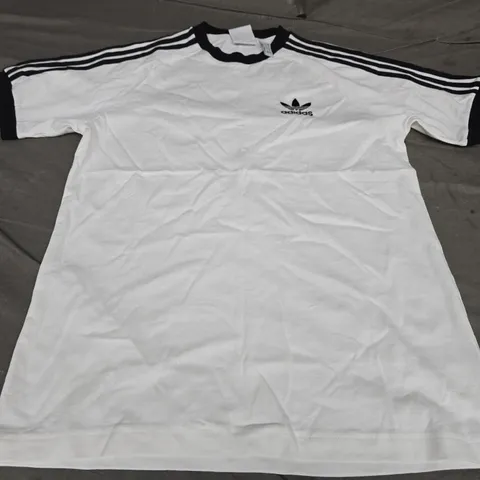 ADIDAS PLAIN T-SHIRT, WHITE/BLACK - UK SIZE S