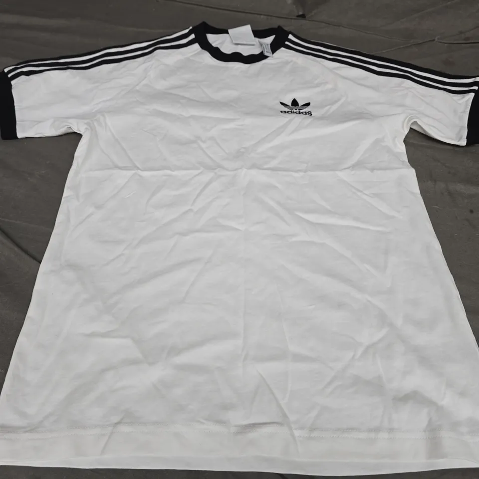 ADIDAS PLAIN T-SHIRT, WHITE/BLACK - UK SIZE S