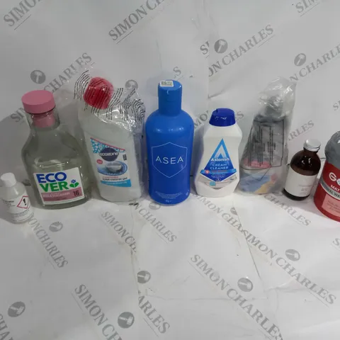 APPROXIMATELY 10 ASSORTED HOUSEHOLD ITEMS TO INCLUDE CREAM CLEANER, TOILET CLEANER GEL AND HEDONIST SEROTONIN ETC.