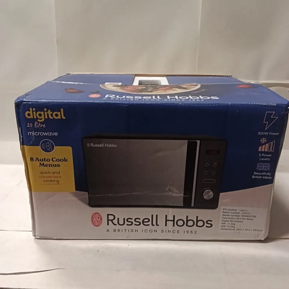 BOXED RUSSELL HOBBS RHM20768 20 LITRE MICROWAVE