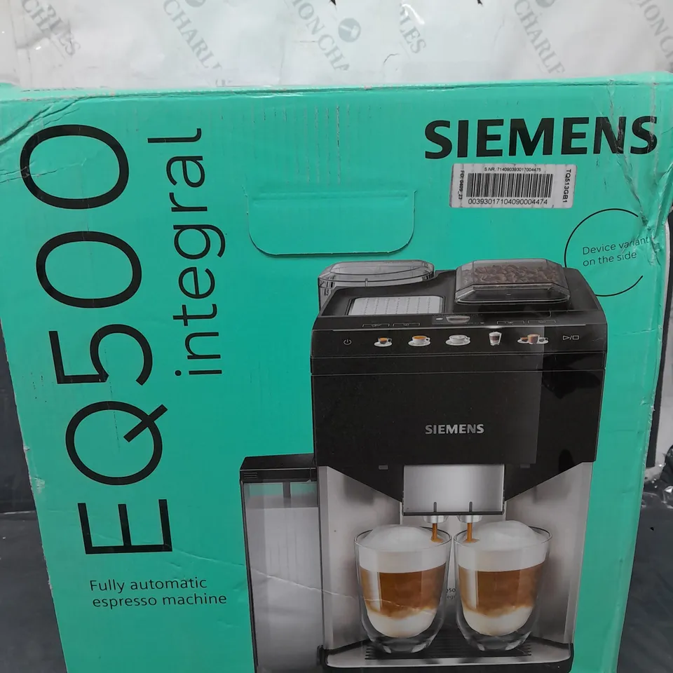 BOXED SIEMENS TQ513GB1 BEAN TO CUP FREESTANDING COFFEE MACHINE - COLLECTION ONLY RRP £629