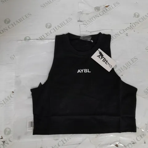 AYBL TRAINING CROP VEST IN BLACK SIZE M