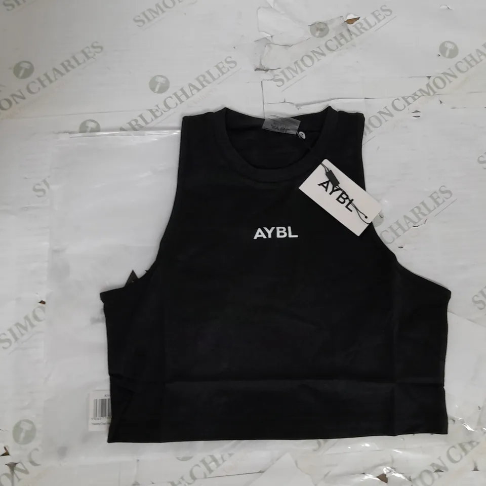 AYBL TRAINING CROP VEST IN BLACK SIZE M