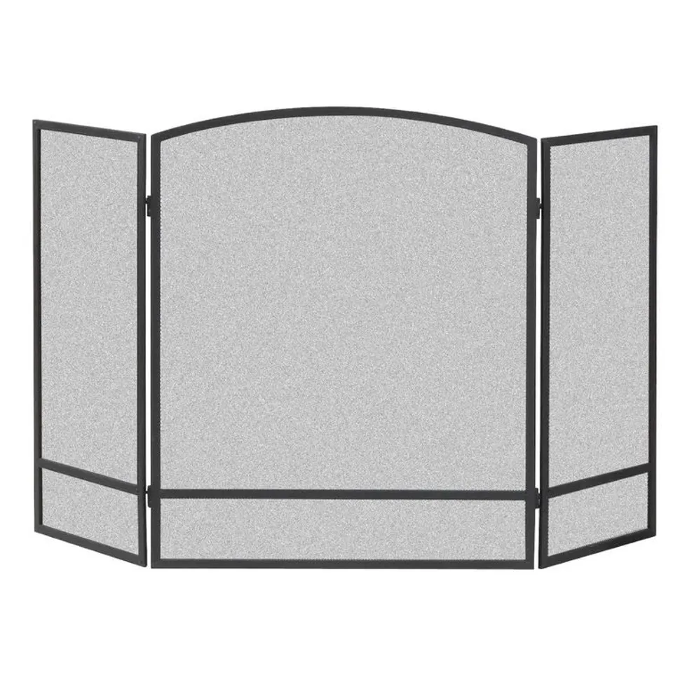 BOXED 3 PANEL STEEL FIREPLACE SCREEN