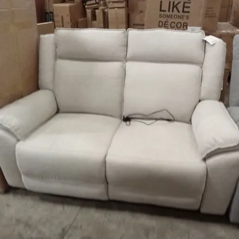 DESIGNER 2 SEATER FABRIC UPHOLSTERED POWER RECLINER SOFA