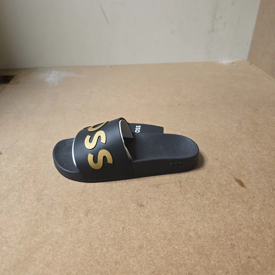HUGO BOSS BLACK LOGO STRAP SLIDE SANDALS – MEN'S -  EUR SIZE 36 