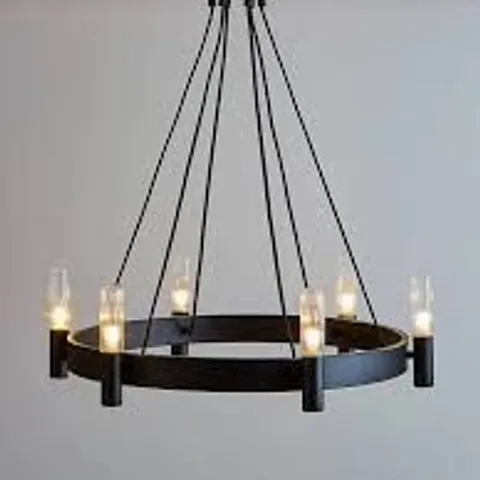 BOXED FRANCIS 6 LIGHT PENDANT - BLACK (1 BOX)