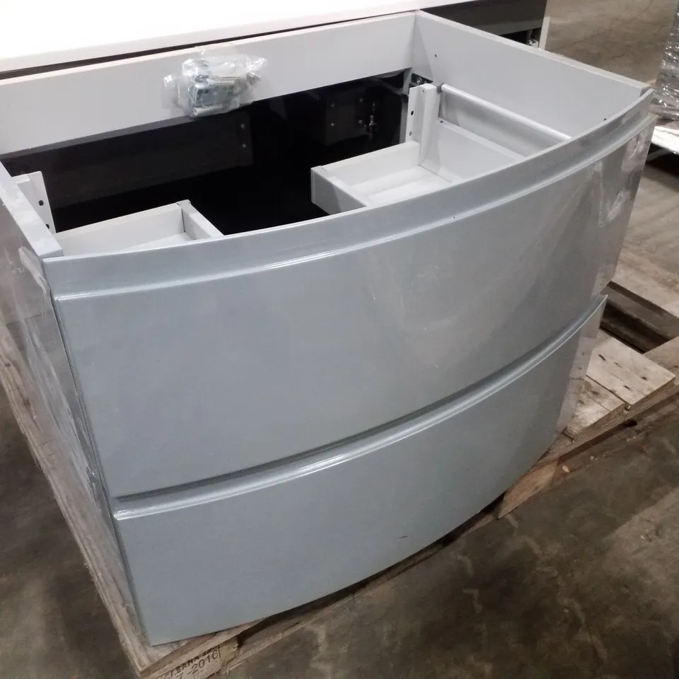 BRAND NEW CURVED VANITY UNIT GREY - 700×500×500MM