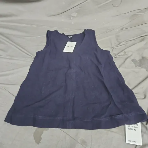 SAINT + SOFIA CORINNE LINEN V NECK TUNIC NAVY SIZE 8