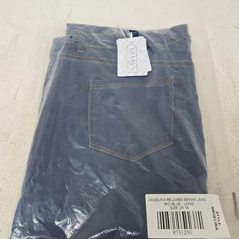 ANGELINA RELAXED SKINNY JEANS – MID BLUE, LONG, UK 18