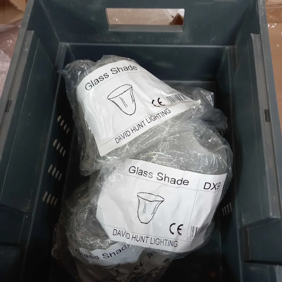 LOT OF 3 DAVID HUNT LIGHTING GLASS SHADES