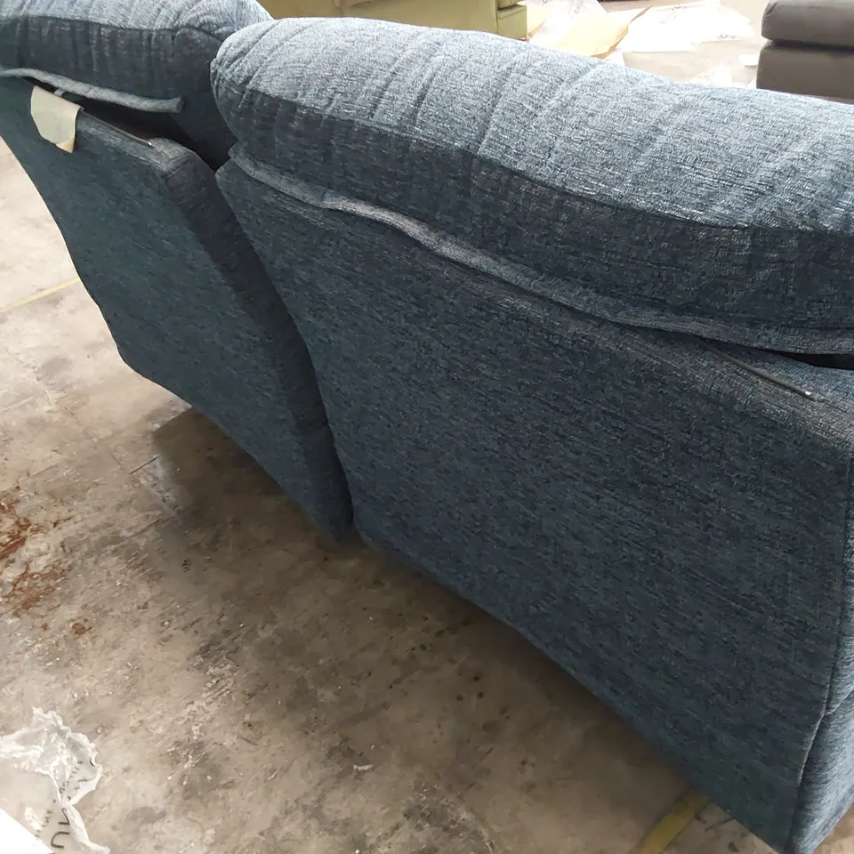 QUALITY BRITISH DESIGNER G PLAN MALVERN POWER RECLINING THREE SEATER SOFA REEF MIDNIGHT FABRIC 