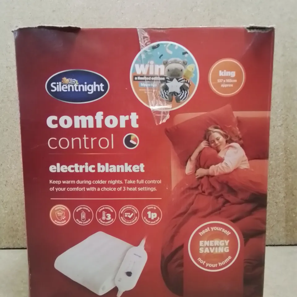 BOXED SILENTNIGHT COMFORT C9NTROL ELECTRIC BLANKET, KING SIZE