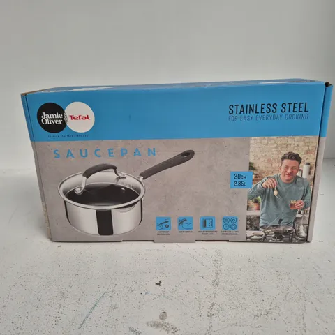 JAMIE OLIVER BY TEFAL STAINLESS STEEL SAUCEPAN – 20 CM – BOXED