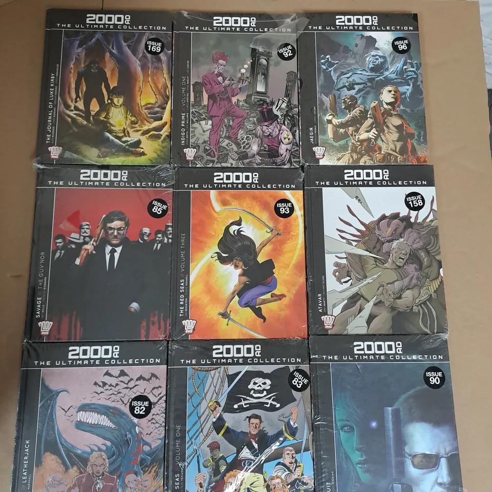 NINE ASSORTED 2000AD THE ULTIMATE COLLECTION BOOKS TO INCLUDE; ISSUE 169, 92, 96, 85, 93, 158, 90, 83 AND 82