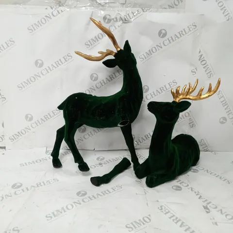ALISON CORK SET OF 2 VELVET HENRY STAGS