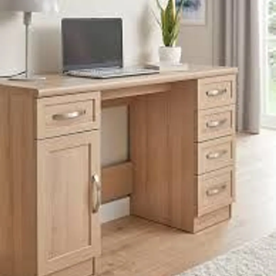 BOXED CAMBERLEY DESK - OAK EFFECT (1 BOX) RRP £179