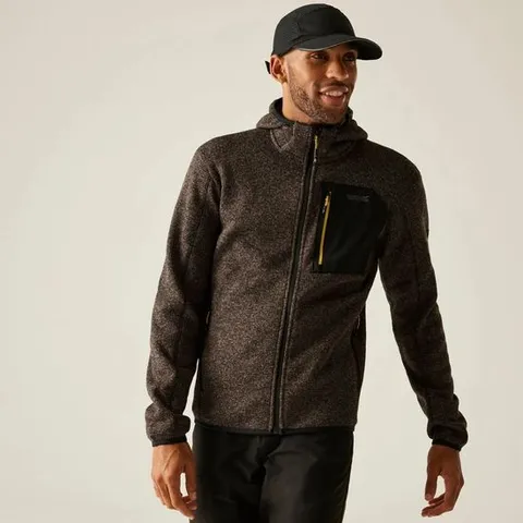 BRAND NEW REGATTA GREAT OUTDOORS RMA673 | HERREN HODDED FLEECE JACKE - HOODEDNEWHILL NUT BROWN SIZE L