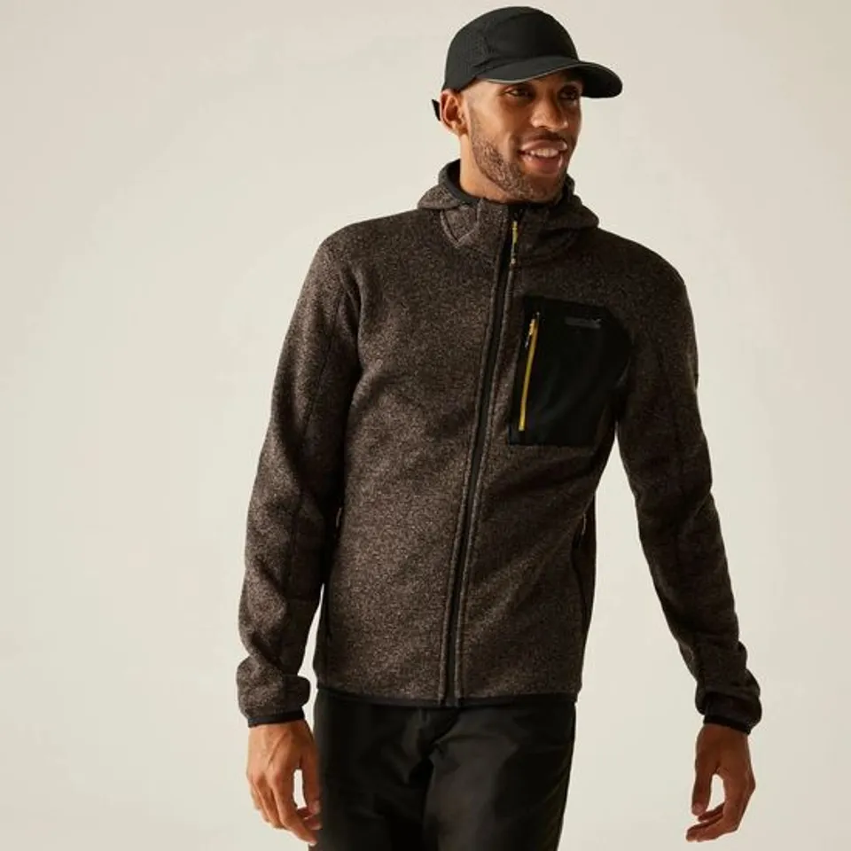 BRAND NEW REGATTA GREAT OUTDOORS RMA673 | HERREN HODDED FLEECE JACKE - HOODEDNEWHILL NUT BROWN SIZE L