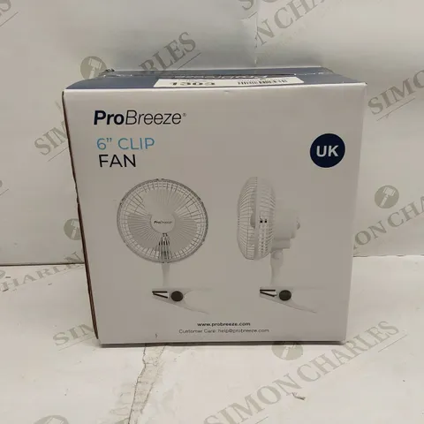 BOXED BRAND NEW PRO BREEZE 6" CLIP FAN