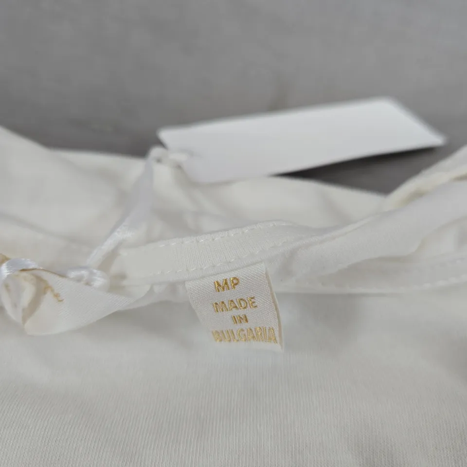 DANNII MINOGUE PETITES WHITE TOP WITH LACE SLEEVE DETAILING UK MEDIUM P