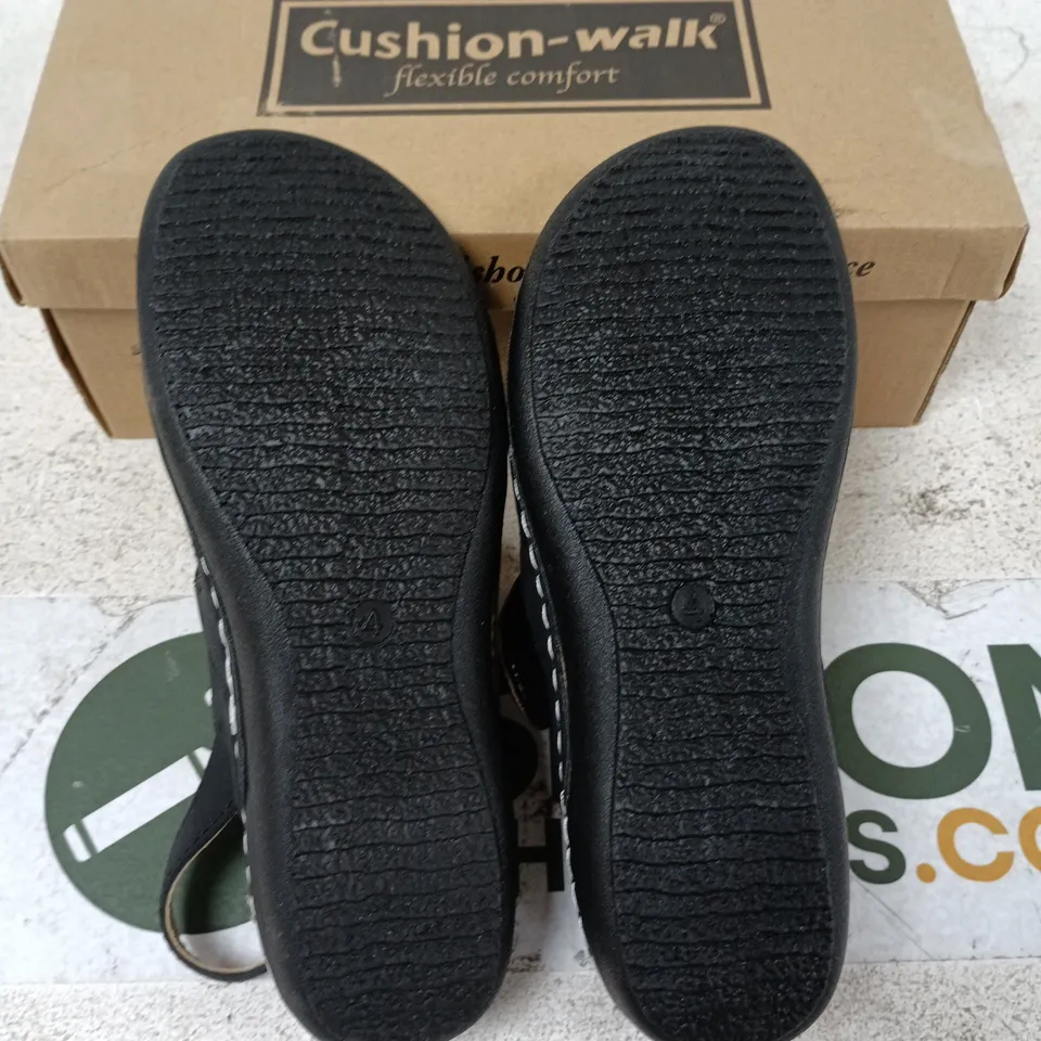 BOXED PAIR OF CUSHION-WALK BECKY SHOES IN BLACK - SIZE 4
