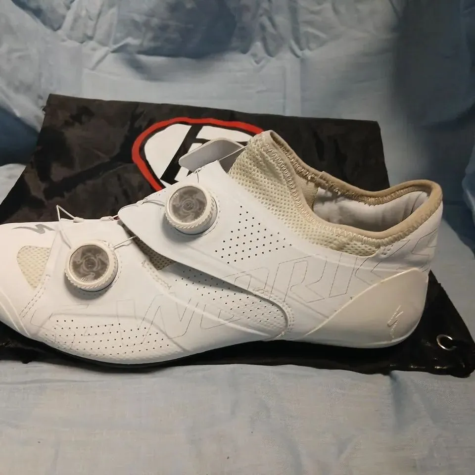 SPECIALIZED S-WORKS WHITE ROAD CYCLING SHOES, BOA DIAL, UK 8 (EU 42)