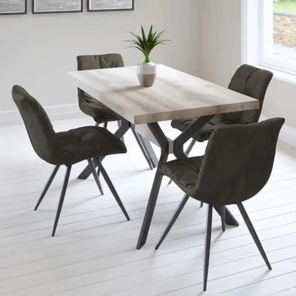 BOXED COLDIRON KAMALA DINING SET 76 X 140 X 60" (2 BOXES)