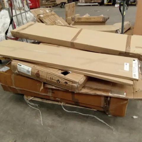 PALLET OF ASSORTED INCOMPLETE DESIGNER FURNITURE PARTS AND PIECES 