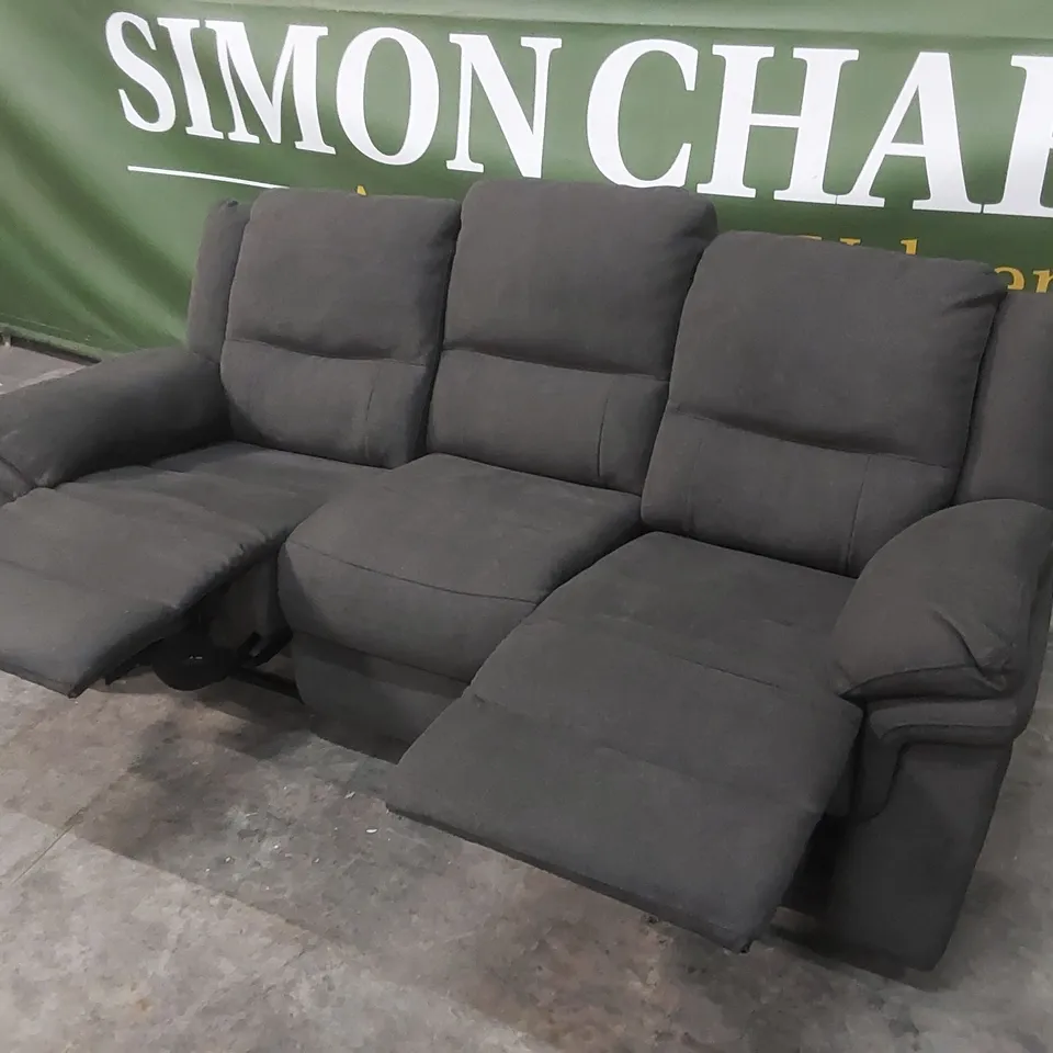 QUALITY DESIGNER ALBION FABRIC 3 SEATER MANUAL RECLINER SOFA