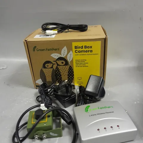 BOXED GREEN FEATHERS BIRD BOX CAMERA