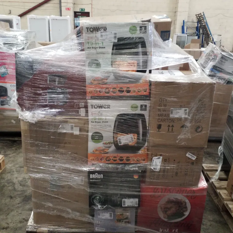 PALLET OF APPROXIMATELY 23 UNPROCESSED RAW RETURN HOUSEHOLD AND ELECTRICAL GOODS TO INCLUDE;