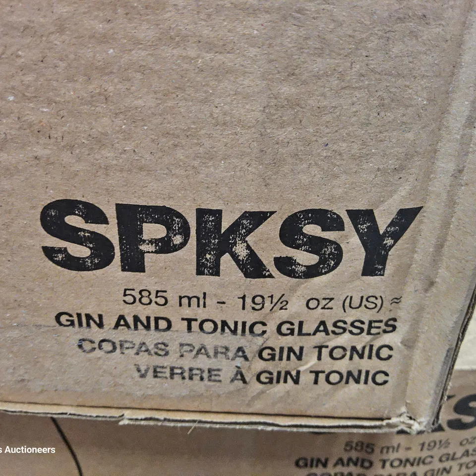 FIFTEEN SPKSY STEM GIN & TONIC GLASSES 19.5oz ( 2 BOXES )