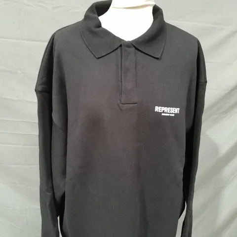 REPRESENT OWNERS CLUB LS POLO SWEATSHIRT SIZE L